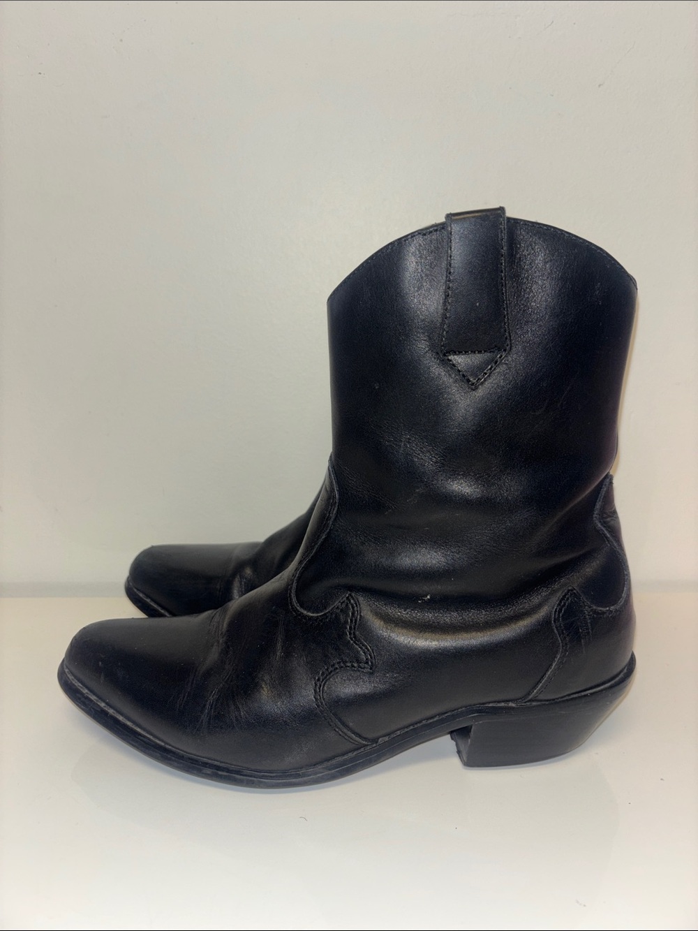 dingo Black Leather Women's Heeled Cowboy Boots size 8.5